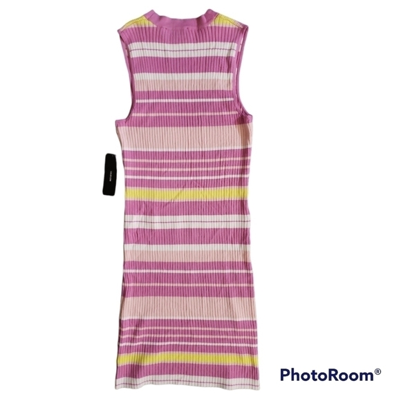 NWT Lulus Feel The Rhythm Striped Ribbed Bodycon Dress Size L - Picture 6 of 7